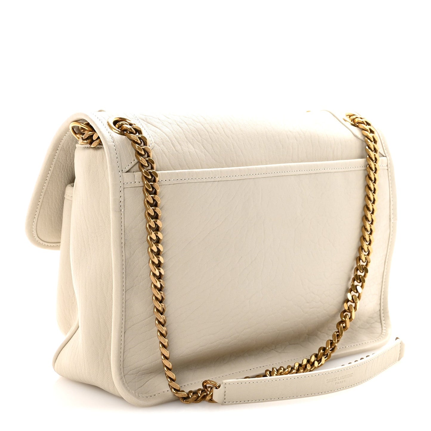 Grained Lambskin Monogram Medium Niki Chain Satchel Crema Soft