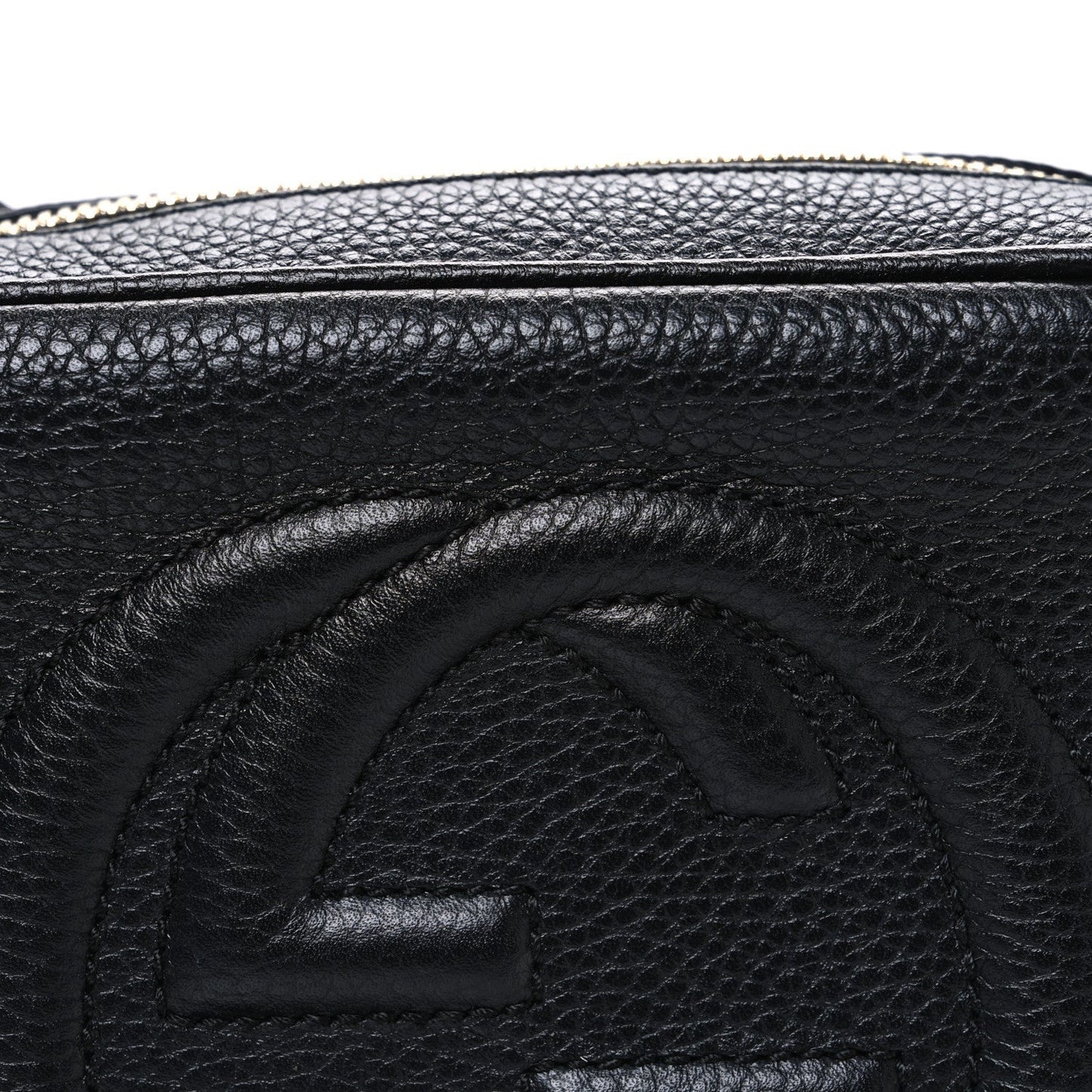 Pebbled Calfskin Small Soho Disco Bag Black
