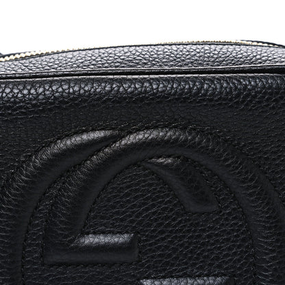 Pebbled Calfskin Small Soho Disco Bag Black