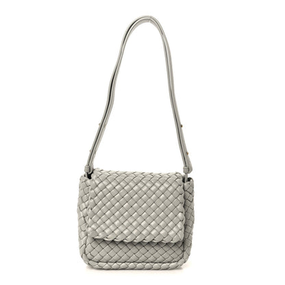 Nappa Intrecciato Small Cobble Shoulder Bag Agate Grey