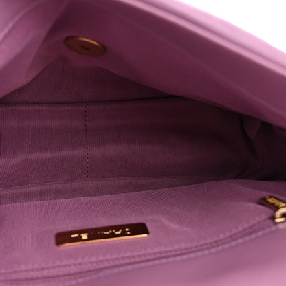 Goatskin Quilted Medium Chanel 19 Flap Purple