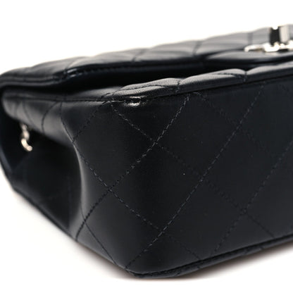 Lambskin Quilted Mini Rectangular Flap Black