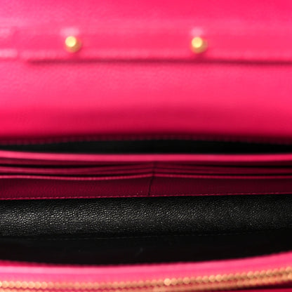 Grain De Poudre Matelasse Chevron Monogram Chain Wallet Bubblegum