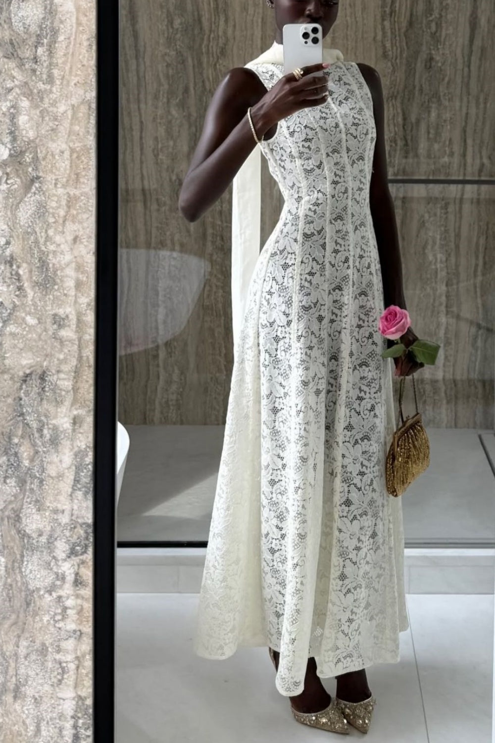 formaldressy-White Exquisite Lace Long Slim Prom Dress gh5931