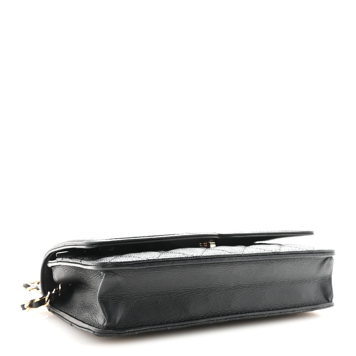 Caviar Quilted CC Filigree Wallet On Chain WOC Black