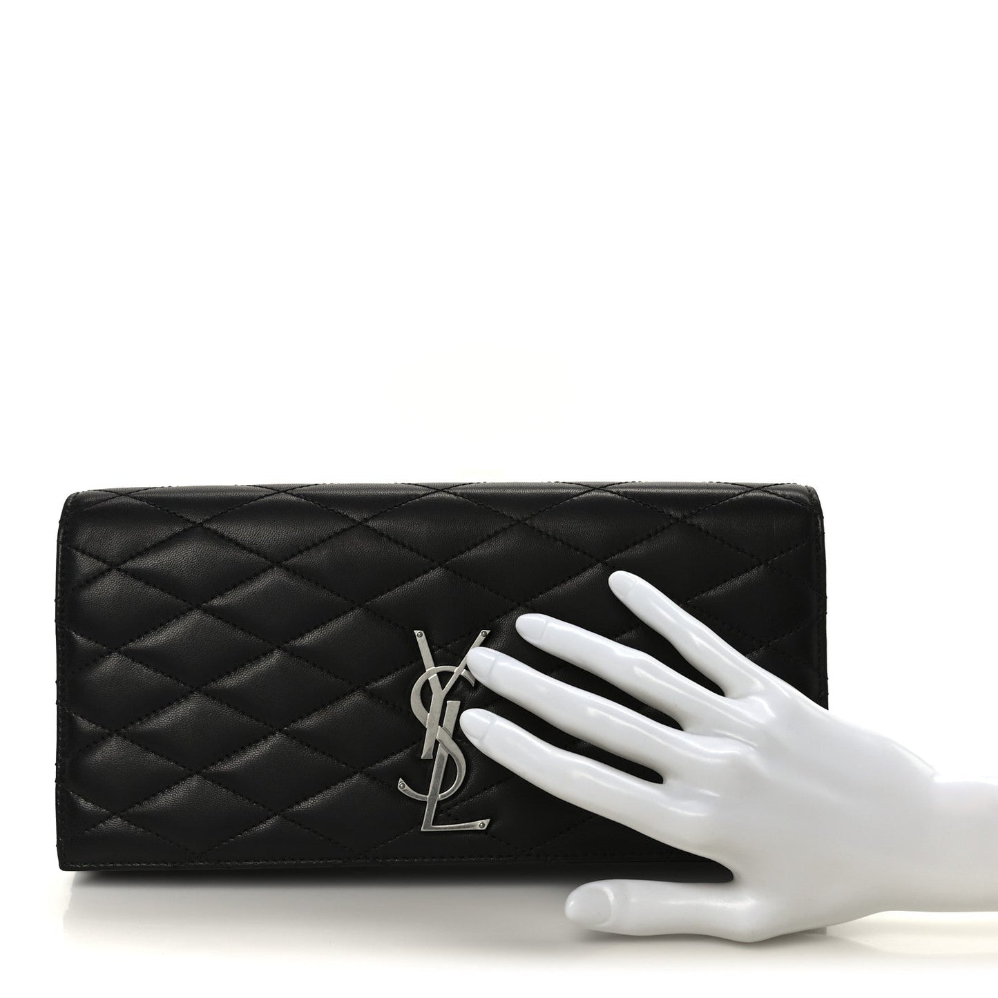 Lambskin Quilted Kate Clutch Black