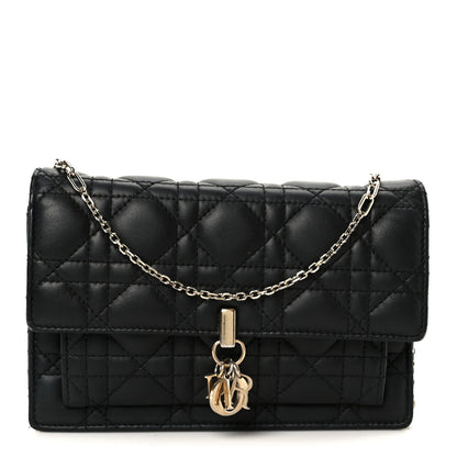 Lambskin Cannage Chain My Dior Daily Chain Pouch Black