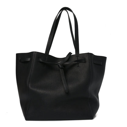 Soft Grained Calfskin Small Belt Cabas Phantom Black
