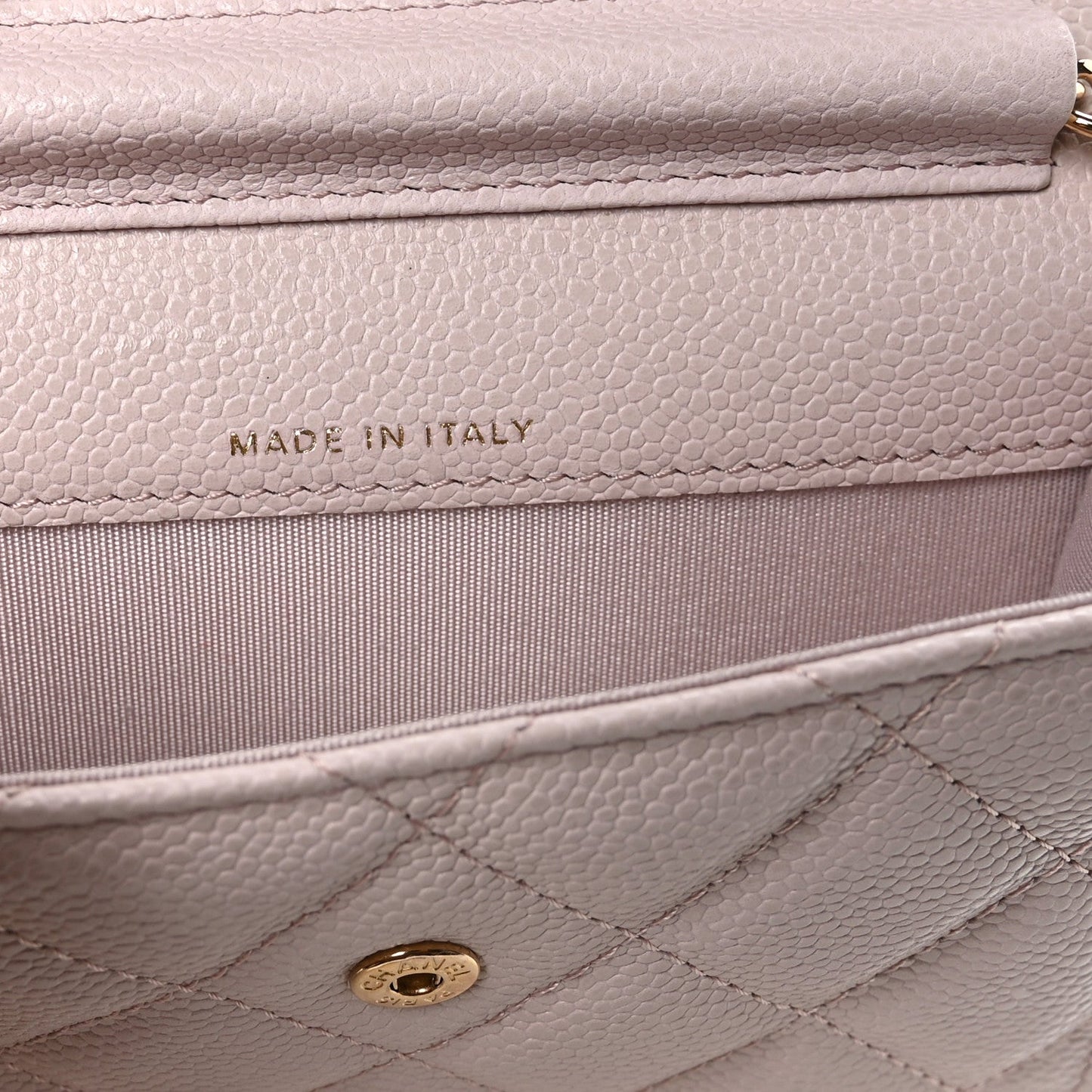 Caviar Quilted Miss Coco Clutch With Chain Light Purple