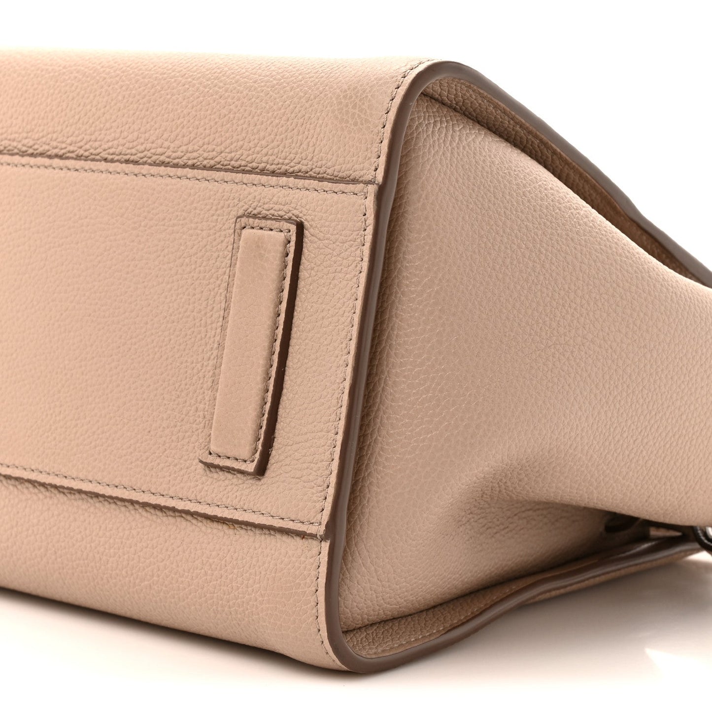 Grained Calfskin Small Padlock Top Handle Beige