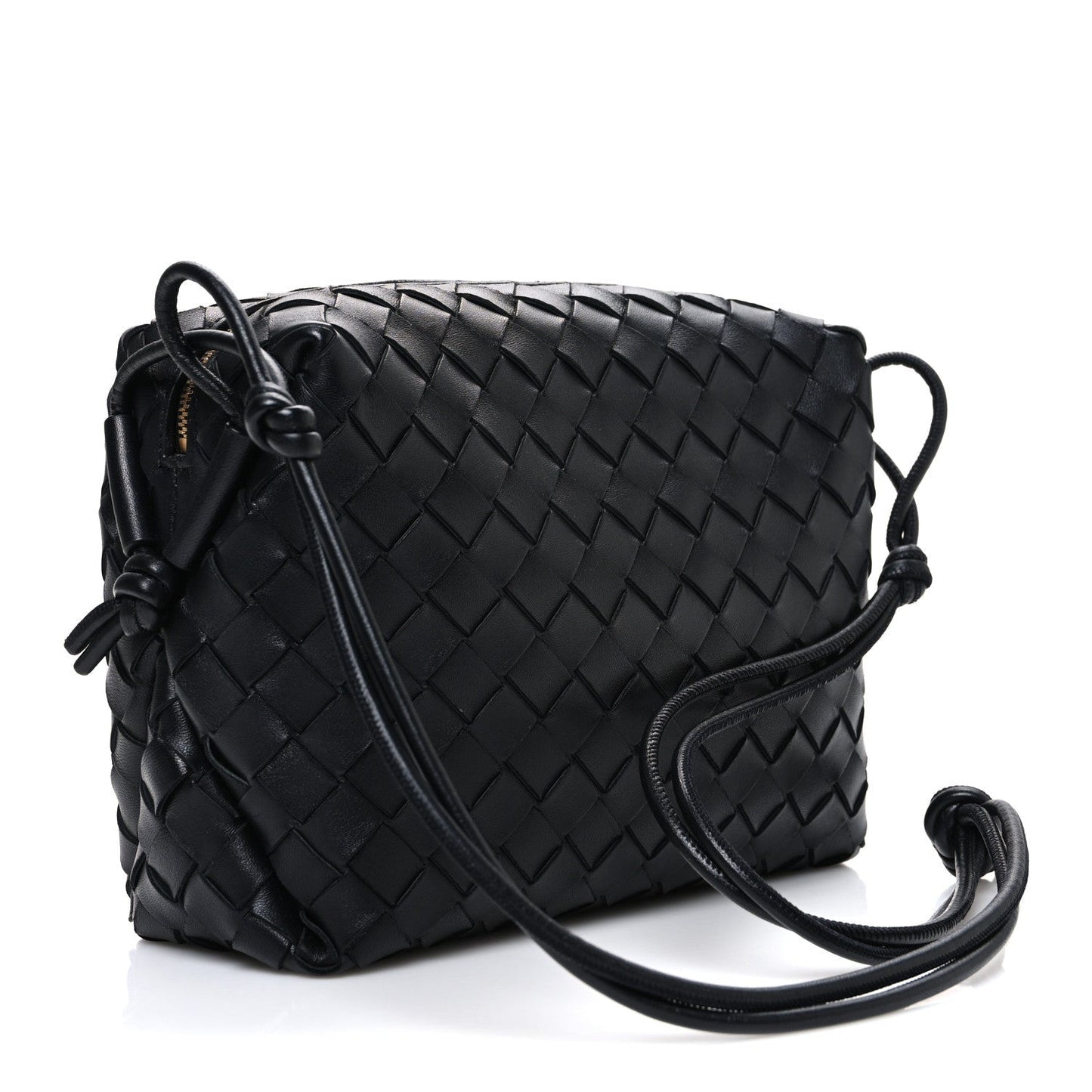 Nappa Intrecciato Small Loop Camera Bag Black