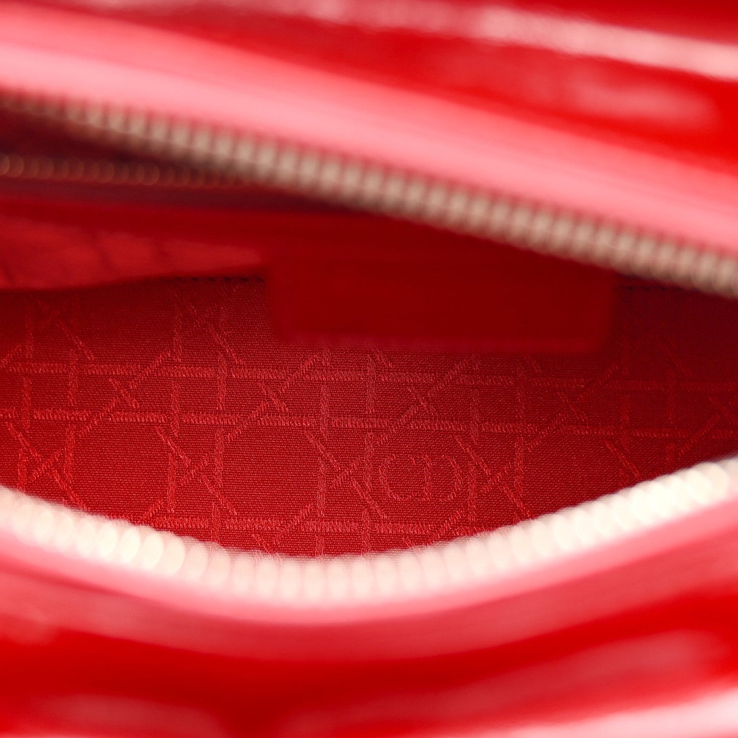 Patent Cannage Medium Lady Dior Red