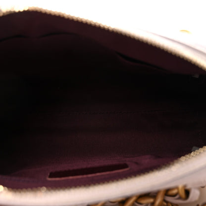 Shiny Lambskin Quilted Small Fashion Therapy Bowling Bag Lilac