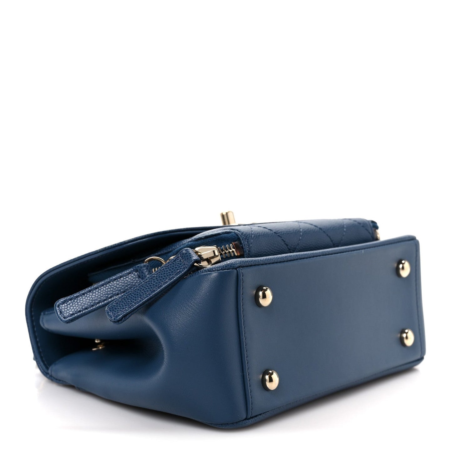 Caviar Quilted Small Business Affinity Flap Blue