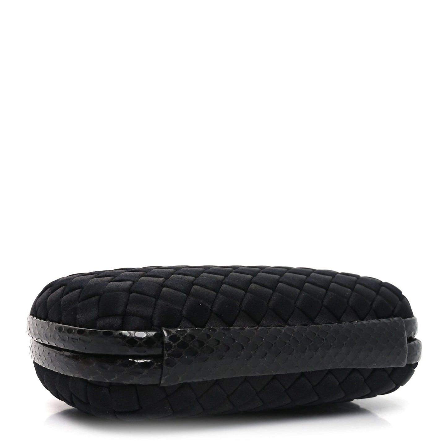 Satin Intreccio Impero Ayers Knot Clutch Black