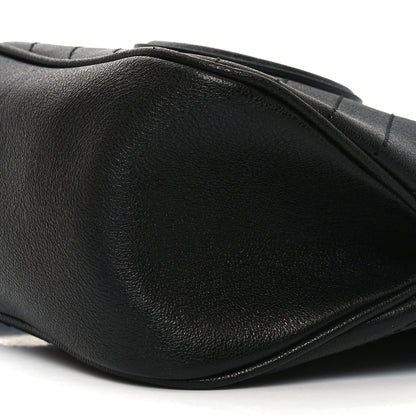 Sakai Be Green Calfskin Diagonal Stitched Mini Blondie Bucket Bag Black