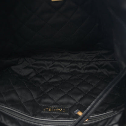 Shiny Calfskin Quilted Small Chanel 22 Black