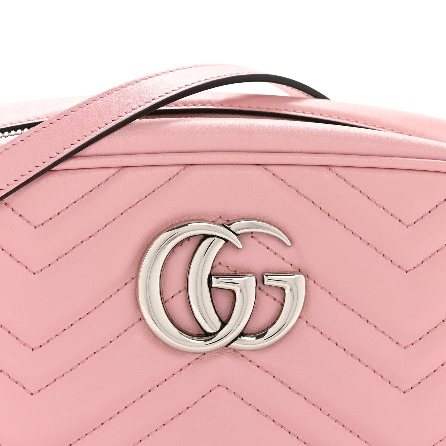 Calfskin Matelasse Small GG Marmont Chain Shoulder Bag Wild Rose