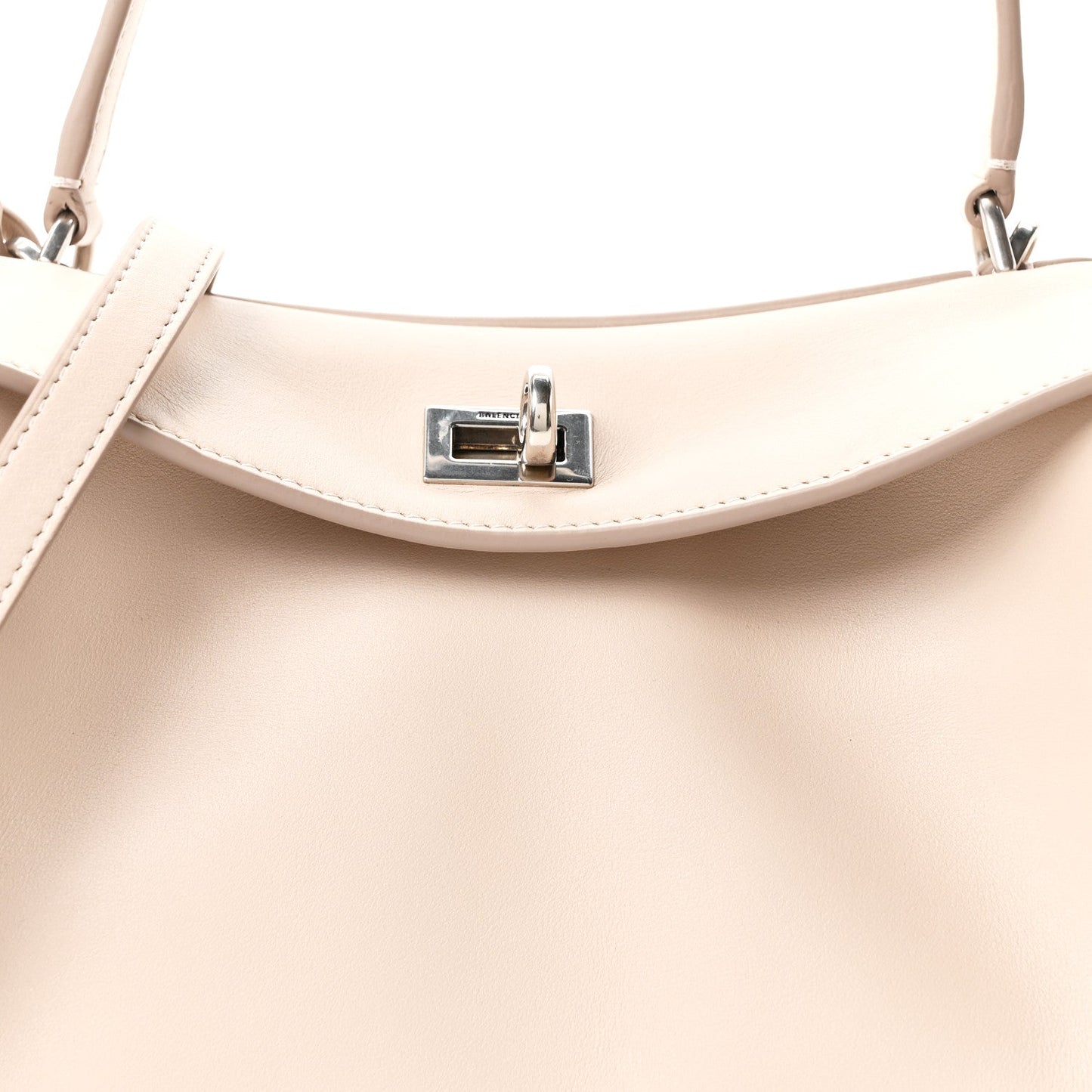 Natural Smooth Calfskin Small Rodeo Top Handle Handbag Almond
