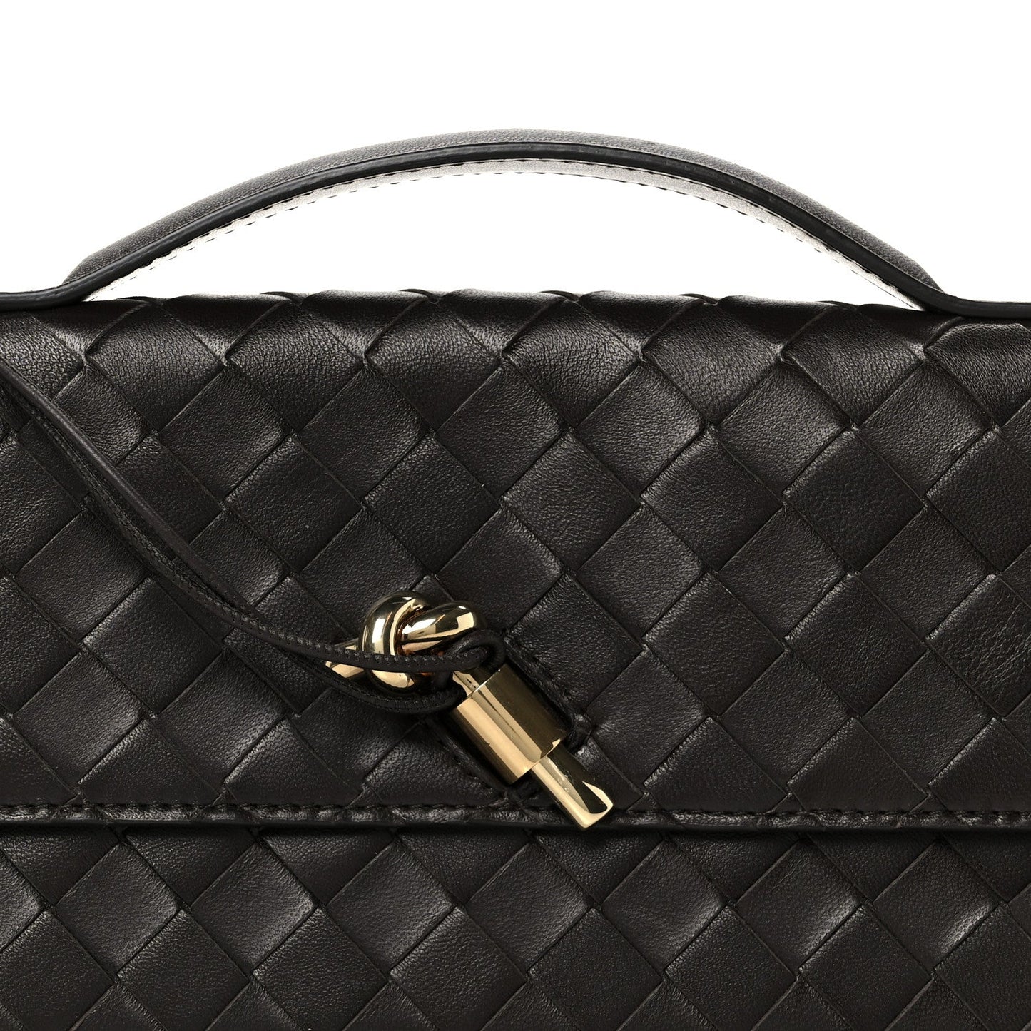 Nappa Intrecciato Long Andiamo Top Handle Clutch Fondant