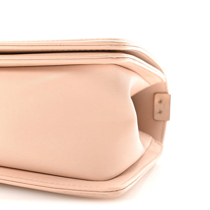 Calfskin Chevron Quilted Medium Boy Flap Light Pink