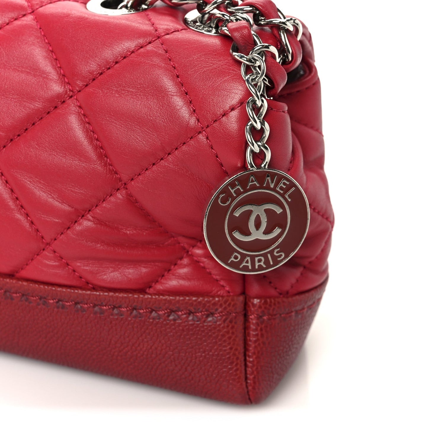 Caviar Lambskin Quilted Bi Coco Flap Red
