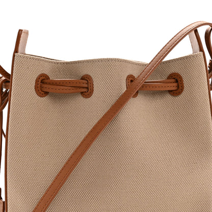 Canvas Calfskin Small Bucket Bag Desert Dust Brick