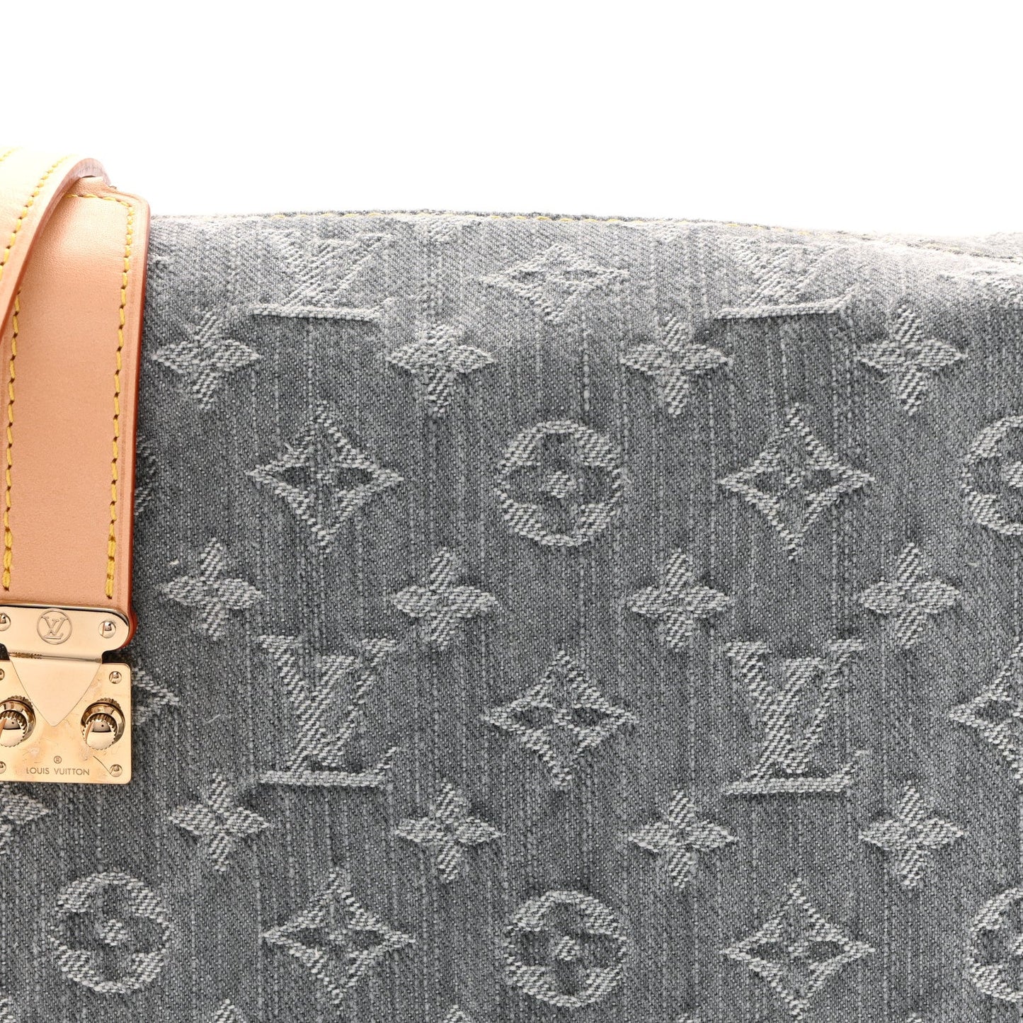 Monogram Denim Side Trunk MM Washed Gray