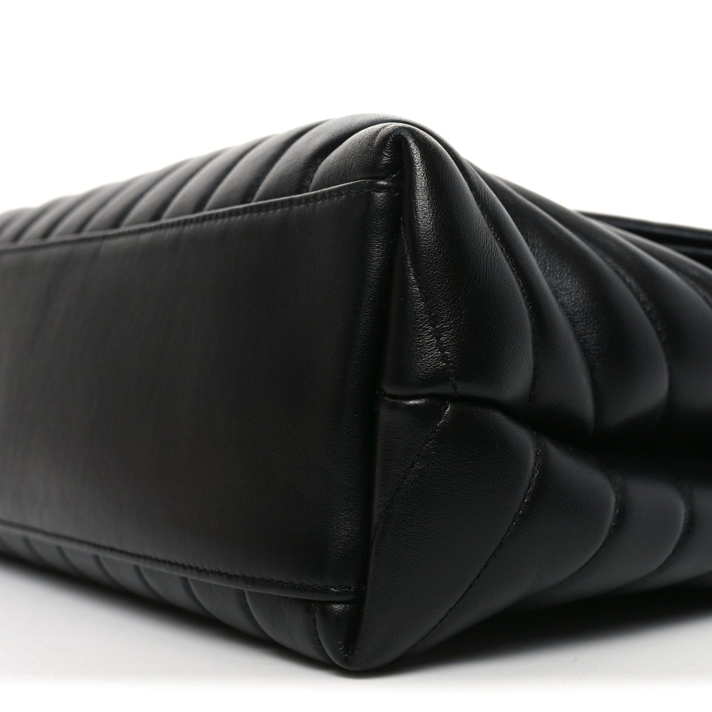 Calfskin Y Quilted Monogram Medium Loulou Chain Satchel Black
