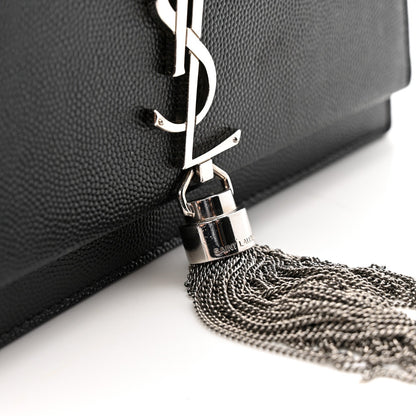 Grain De Poudre Classic Monogram Kate Tassel Chain Wallet Black