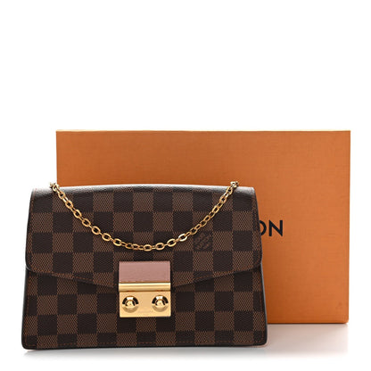 Damier Ebene Croisette Chain Wallet Magnolia