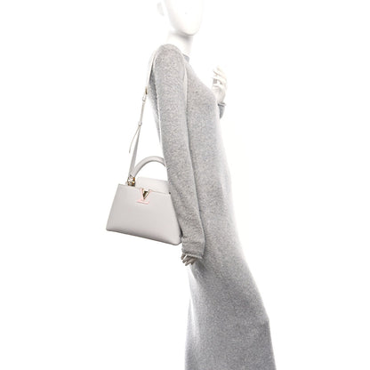 Taurillon Enamel Flower Padlock Chain Capucines BB Silver Sea