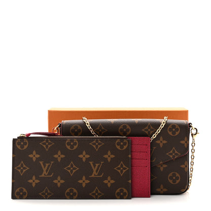 Monogram Pochette Felicie Chain Wallet Fuchsia