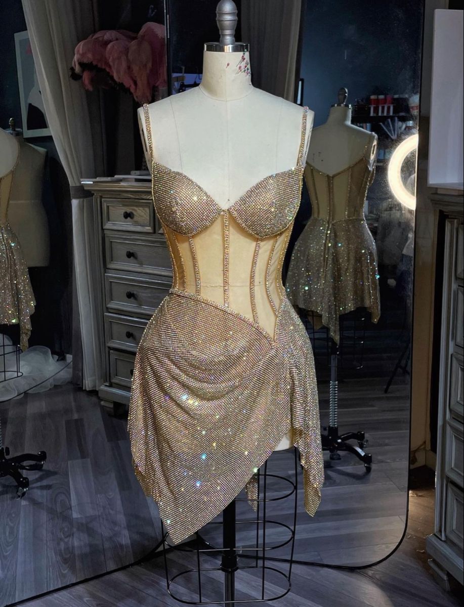 formaldressy--Gold Gorgeous Exquisite Beaded Short Homecoming Dress Cocktail Party Dress gh5453