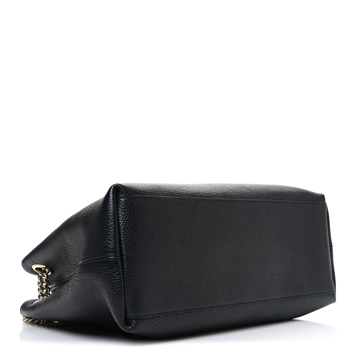 Pebbled Calfskin Medium Soho Chain Shoulder Bag Black