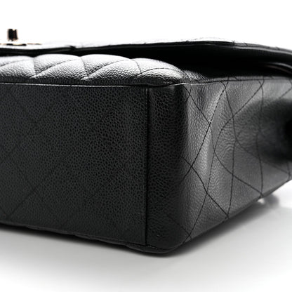 Caviar Quilted Maxi Double Flap Black
