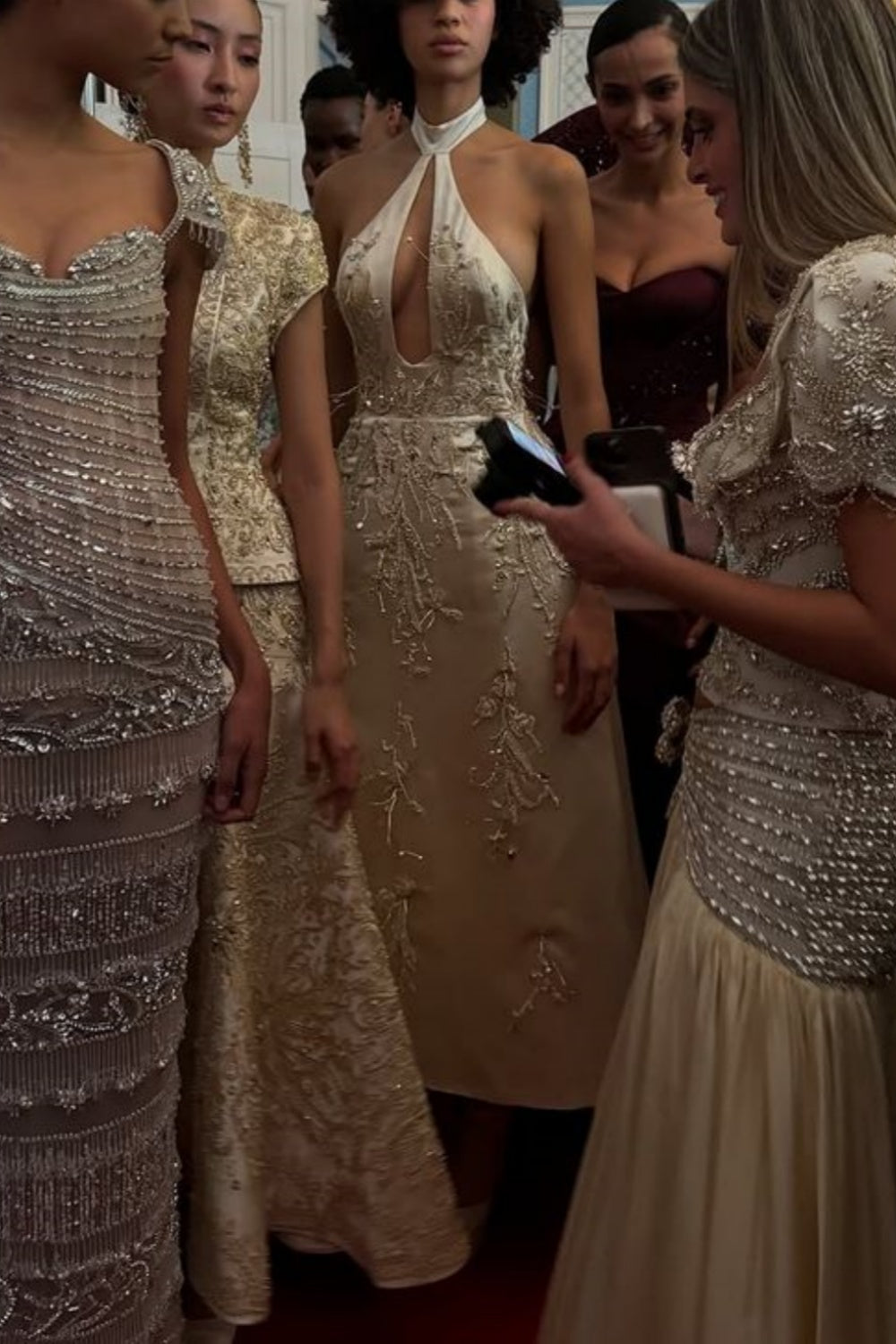 formaldressy-NEW STYLE LONG WHITE DRESS WITH DELICATE BEADING AND ELEGANT SATIN STRAPS. Gh6329