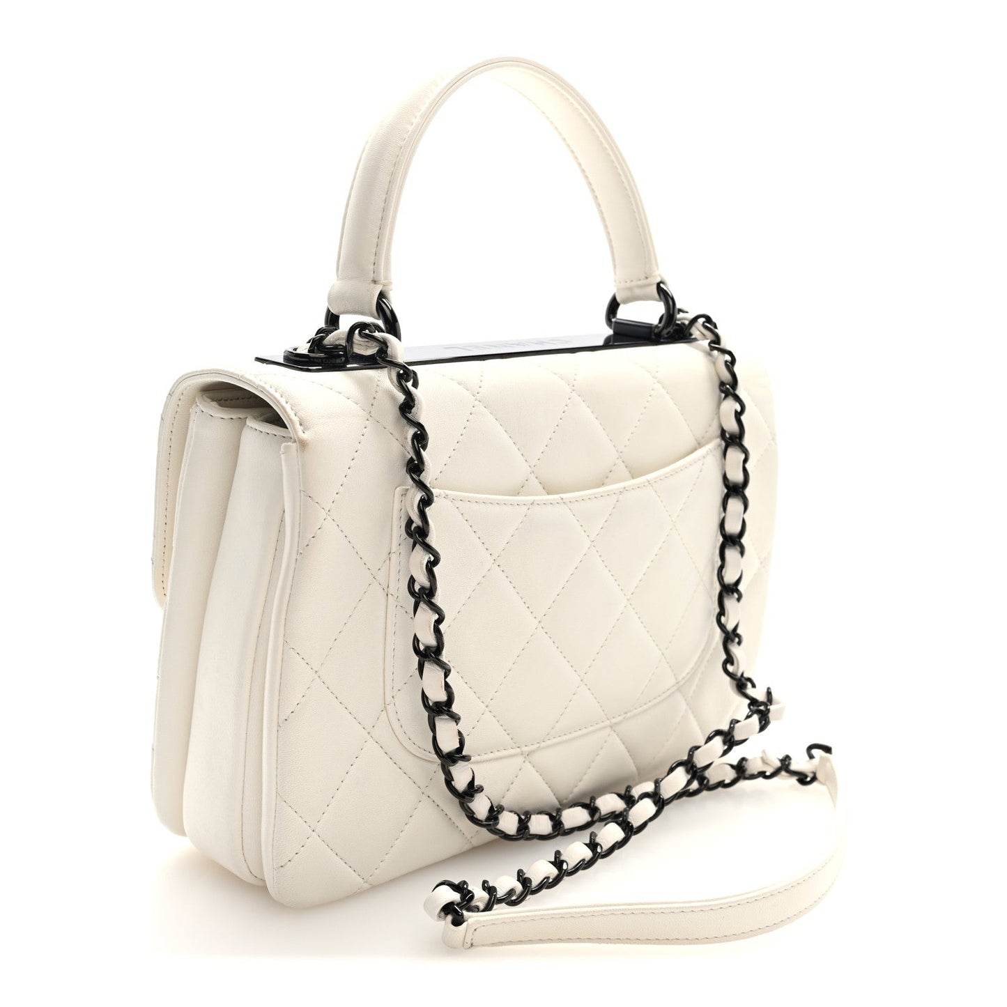 Lambskin Quilted Small Trendy CC Dual Handle Flap Bag White
