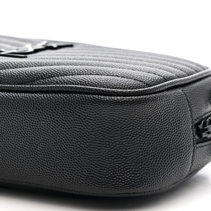Grain De Poudre Matelasse Monochrome Monogram Mini Lou Camera Bag Black
