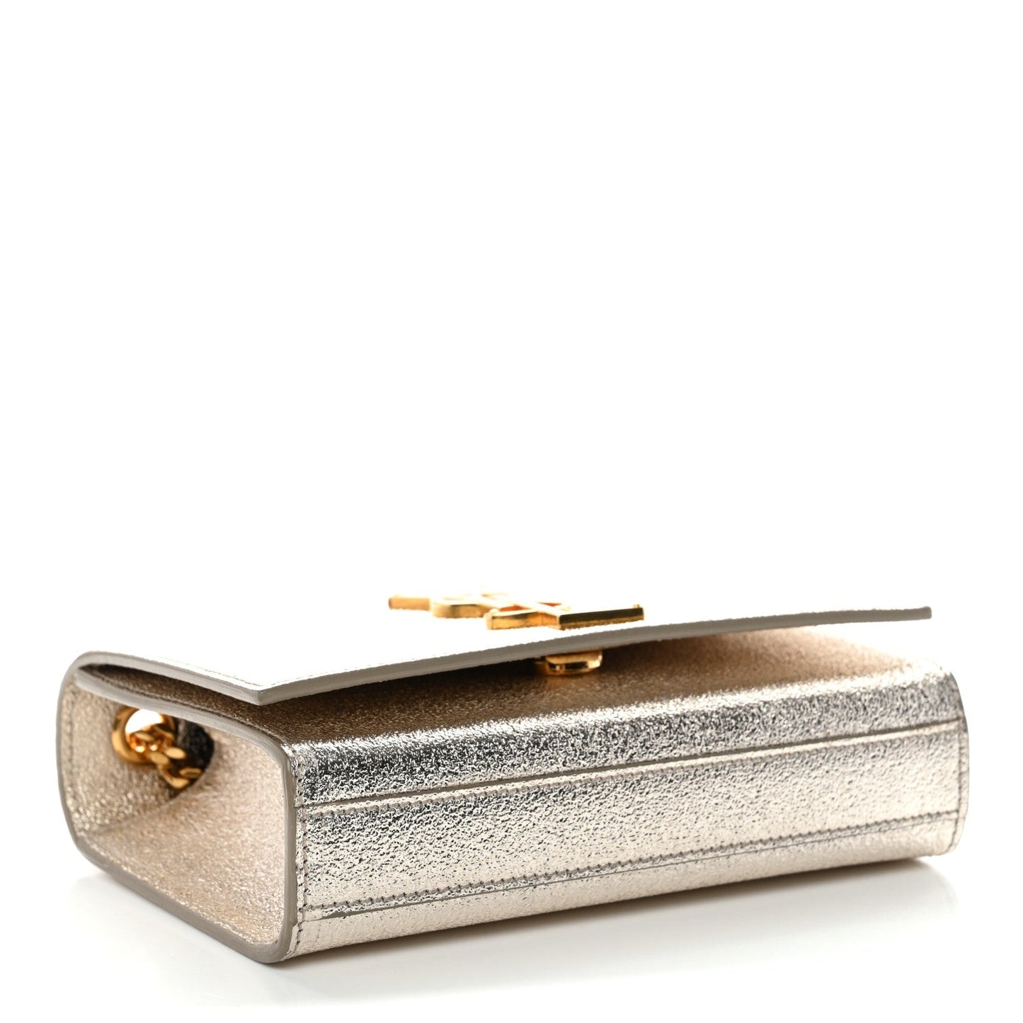 Metallic Calfskin Small Classic Monogram Kate Satchel Platine