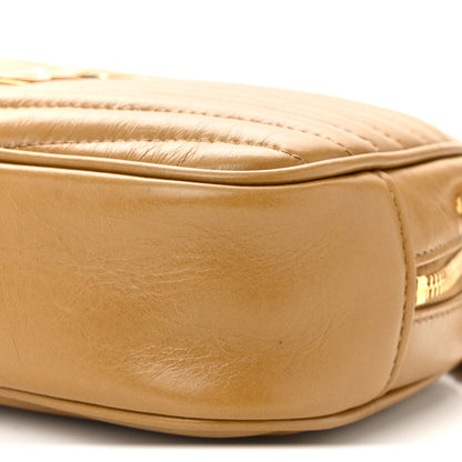 Calfskin Matelasse Monogram Mini Lou Camera Bag Tabac Brown