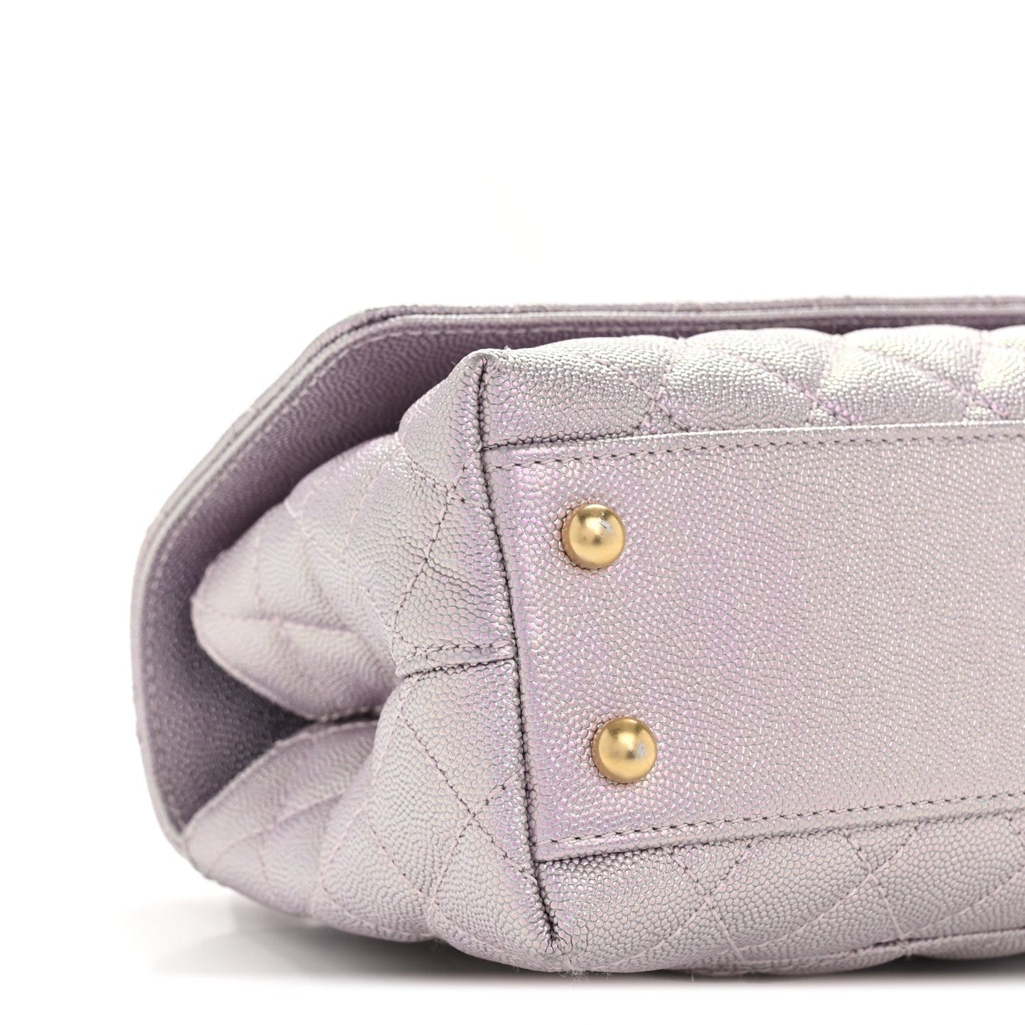 Metallic Caviar Quilted Mini Coco Handle Flap Light Pink