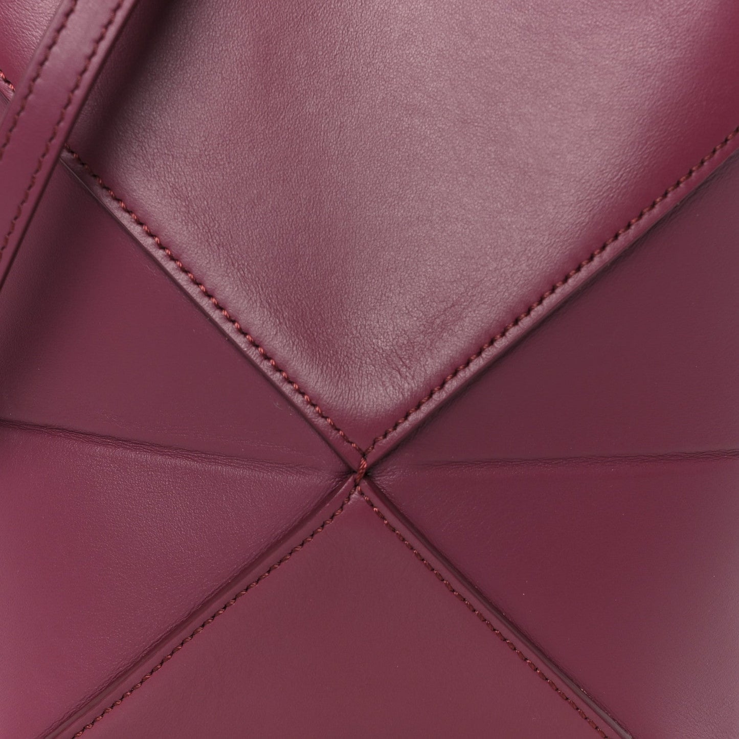 Shiny Calfskin Mini Puzzle Fold Tote Dark Burgundy