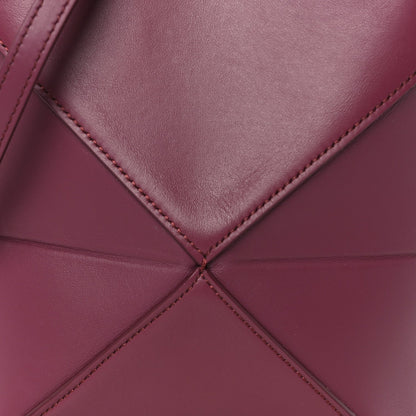 Shiny Calfskin Mini Puzzle Fold Tote Dark Burgundy