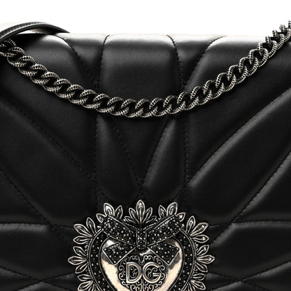 Calfskin Large Devotion Crossbody Bag Black