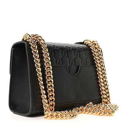Guccissima Small Padlock Shoulder Bag Black