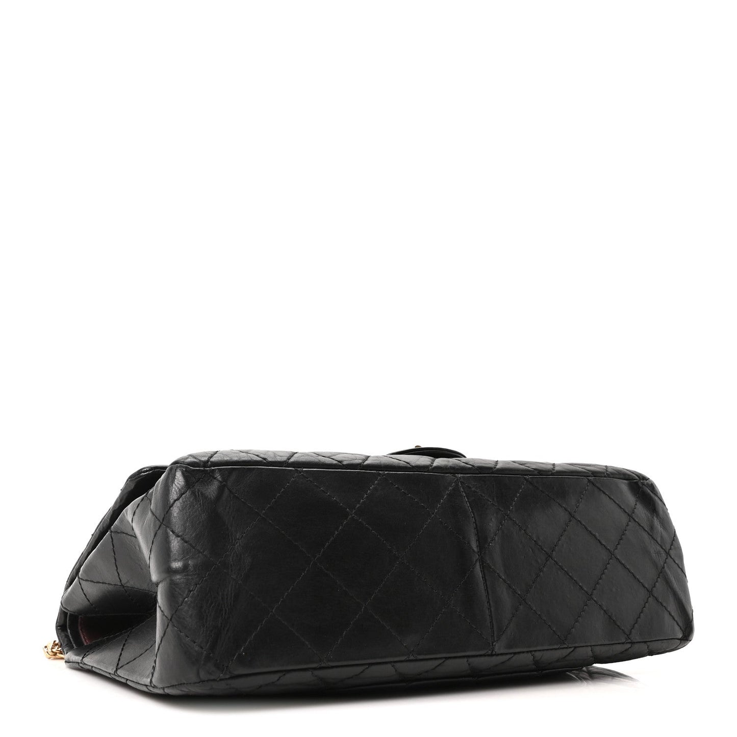 Aged Calfskin Quilted 2.55 Reissue 227 Flap Black