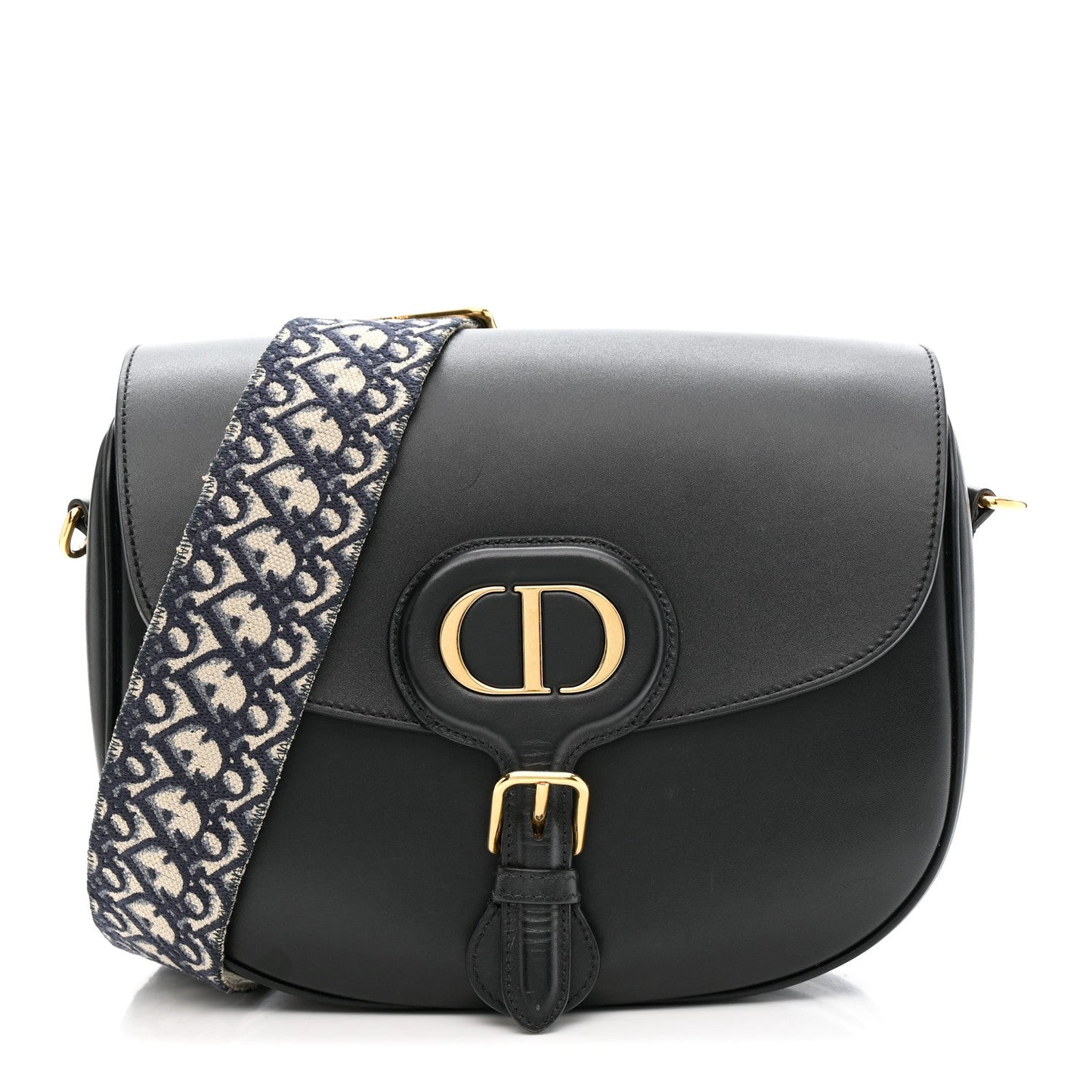 Box Calfskin Large Bobby Flap Black
