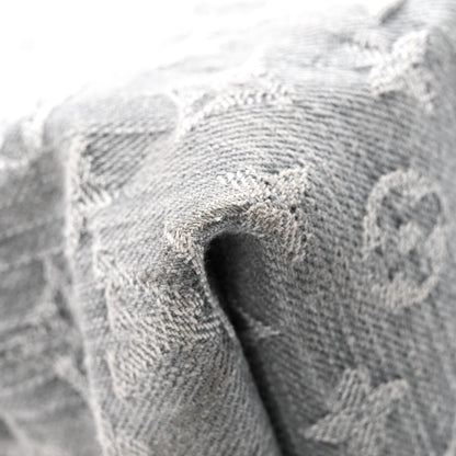 Monogram Denim CarryAll MM Washed Grey