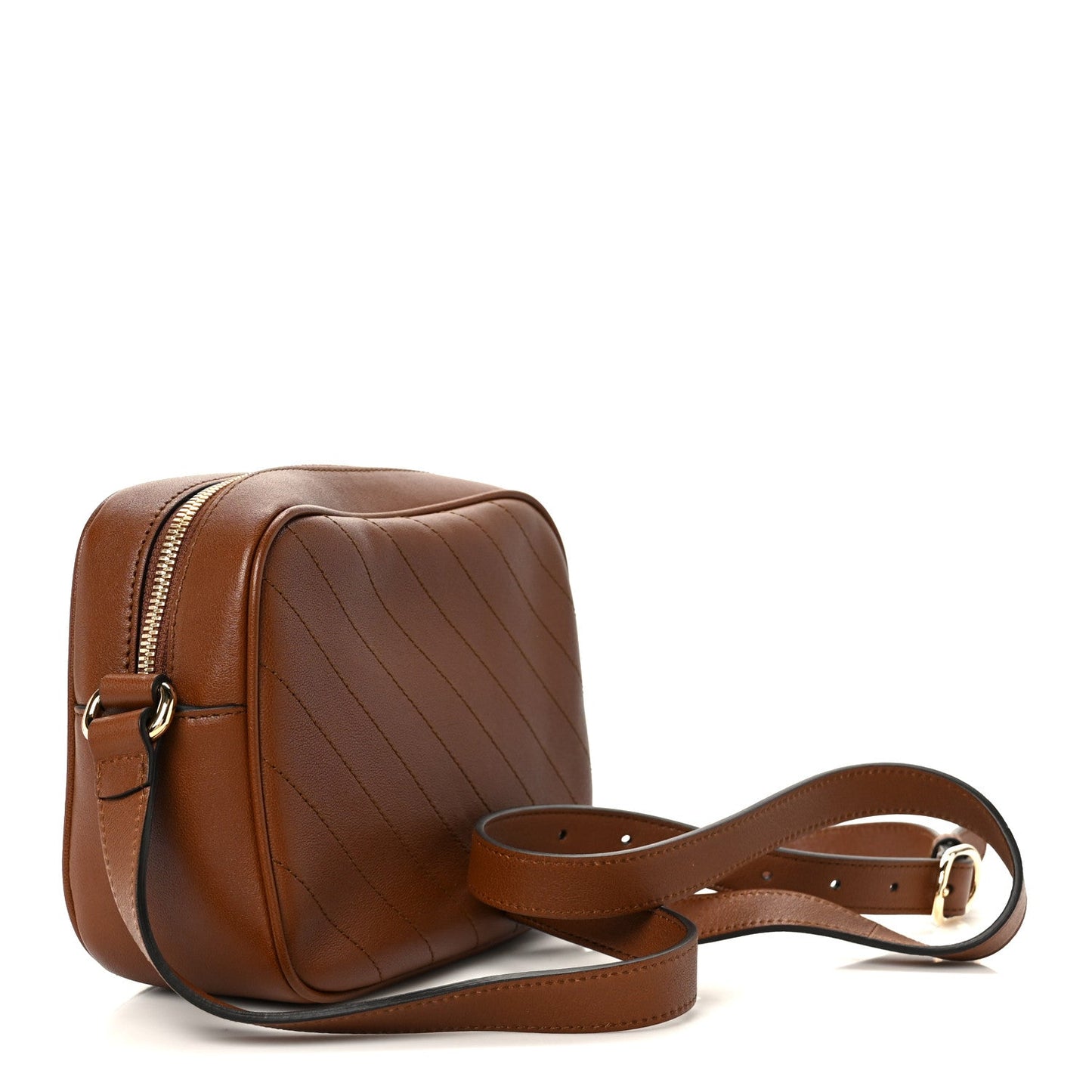 Sakai Be Green Calfskin Diagonal Stitched Small Blondie Shoulder Bag Cuir